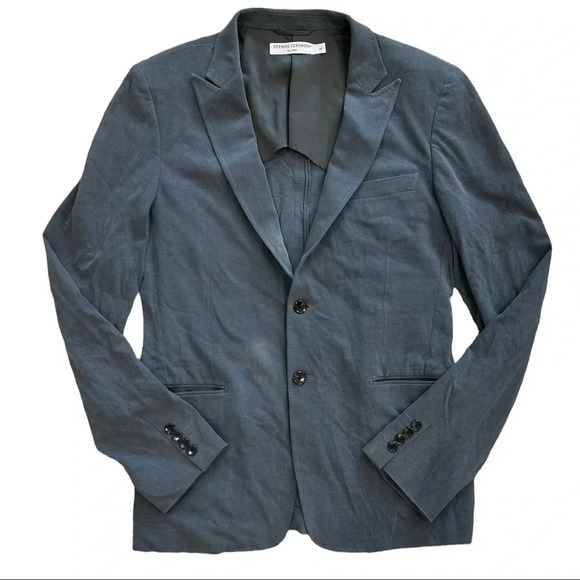 Opening Ceremony Slate Gray Cotton Blazer L - Picture 1 of 4